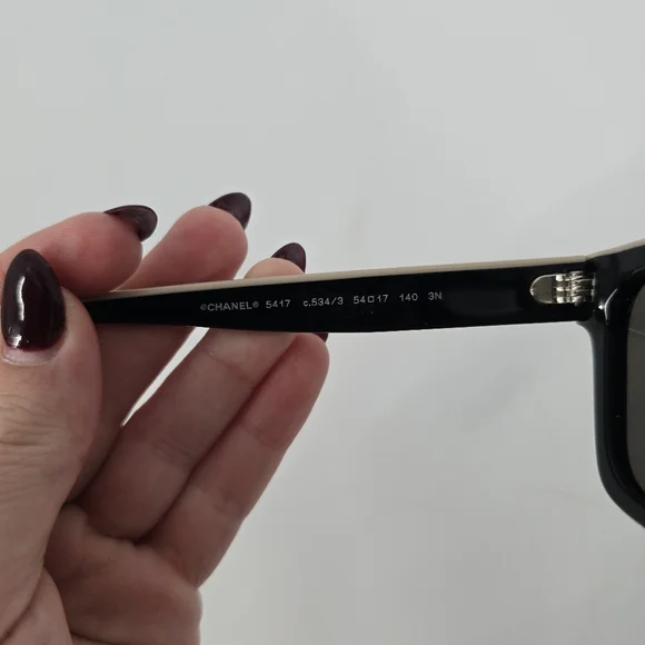 Chanel Black Grey Logo Sunglasses 5427 54 17 140mm Made in Italy - Picture 7 of 9